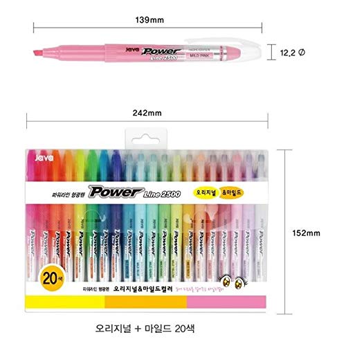 Amazon.co.jp: [Javaのペン]パワーライン蛍光ペン20色セット（0.4mm厚